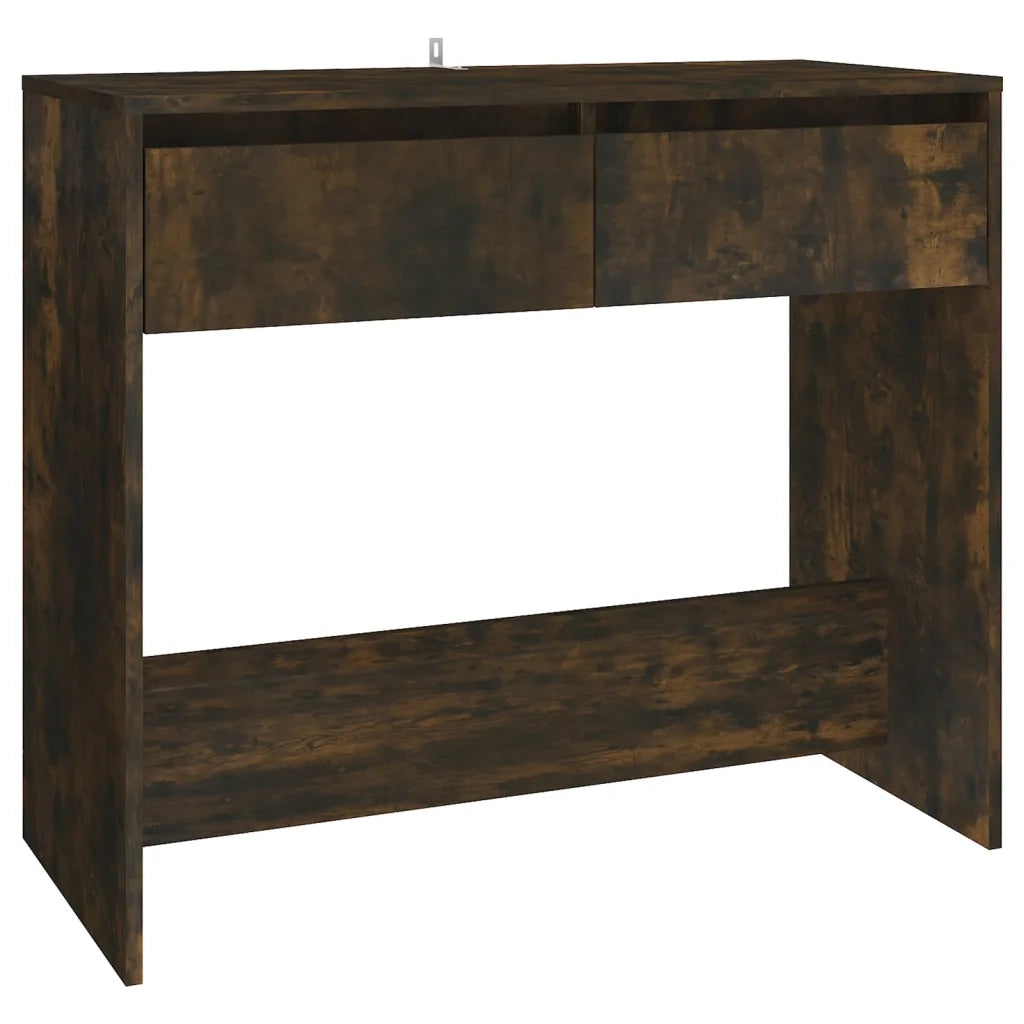 Tavolo Consolle | Tavolo d'Ingresso Rovere Fumo 89x41x76,5 cm in Acciaio