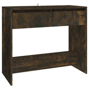 Tavolo Consolle | Tavolo d'Ingresso Rovere Fumo 89x41x76,5 cm in Acciaio