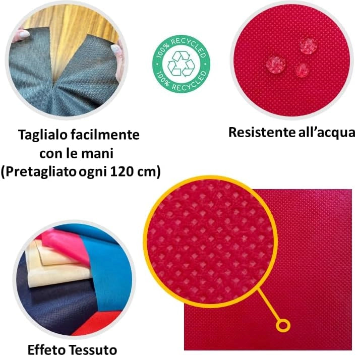 Rotolo In TNT 30x40cm 20 Tovaglie Usa E Getta Tavoli Feste Cerimonie Bar Pub Rosso