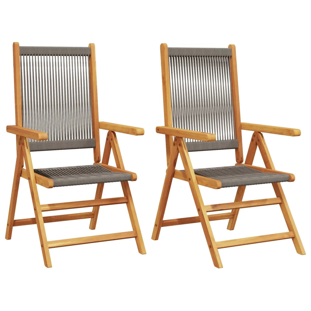 vidaXL Sedie Giardino 2pz Grigie Legno Massello Acacia e Polipropilene