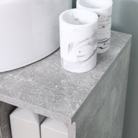 Mobile Sotto Lavabo Bagno 6 Ripiani 1 Anta 60x30x68 cm in Legno Grigio