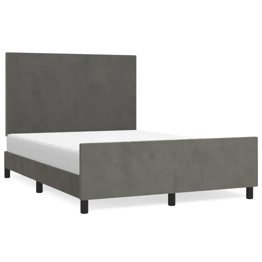 Giroletto senza Materasso Grigio Scuro 140x200 cm Velluto 3125636