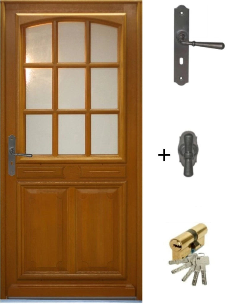 Porta d'ingresso in legno smaltato, Navy, H.215xl.90 p. destra + Maniglia E Canna (rif 010403RFP)Tabella Dimensioni senza maniglia