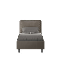 Letto Singolo 80x200 cm con Rete e Contenitore Antea Cappuccino