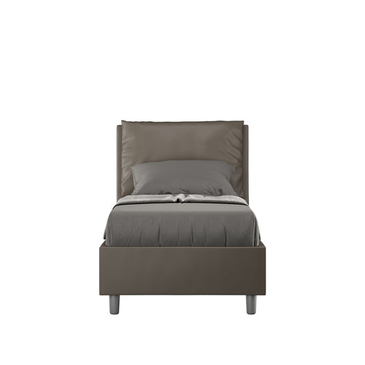 Letto Singolo 80x210 cm con Rete e Contenitore Antea Cappuccino