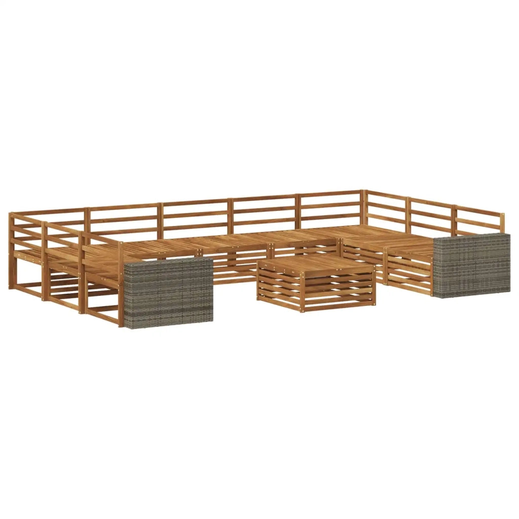 Set di divani da esterno 10 pz Naturale 3383877