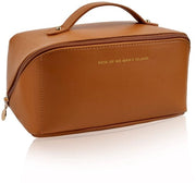 Borsa di trucco portatile - Tasca multifunzionale - Capacità grande - Borsa impermeabile - Manico - Cerniera dorata - Borsa di trucco portatile
