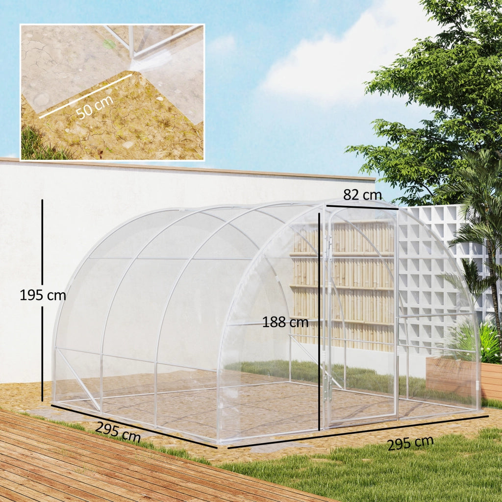 Serra Tunnel da Giardino 3x3x2m ¨C Xylo ¨C 9m2 con Porta PE 150g/m2 per Piante Verdure Fiori