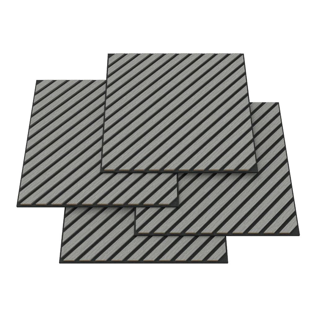 Set di 16 pannelli acustici 5,76 m² con doghe diagonali effetto rovere grigio chiaro 03_0009585