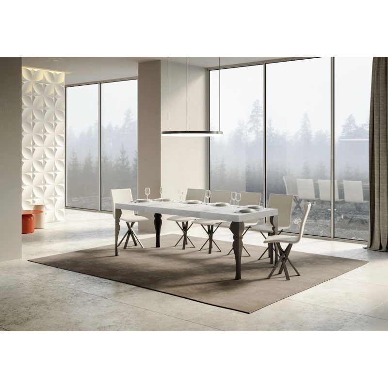 Tavolo allungabile 90x180/284 cm Paxon Premium telaio Antracite - Bianco Frassino