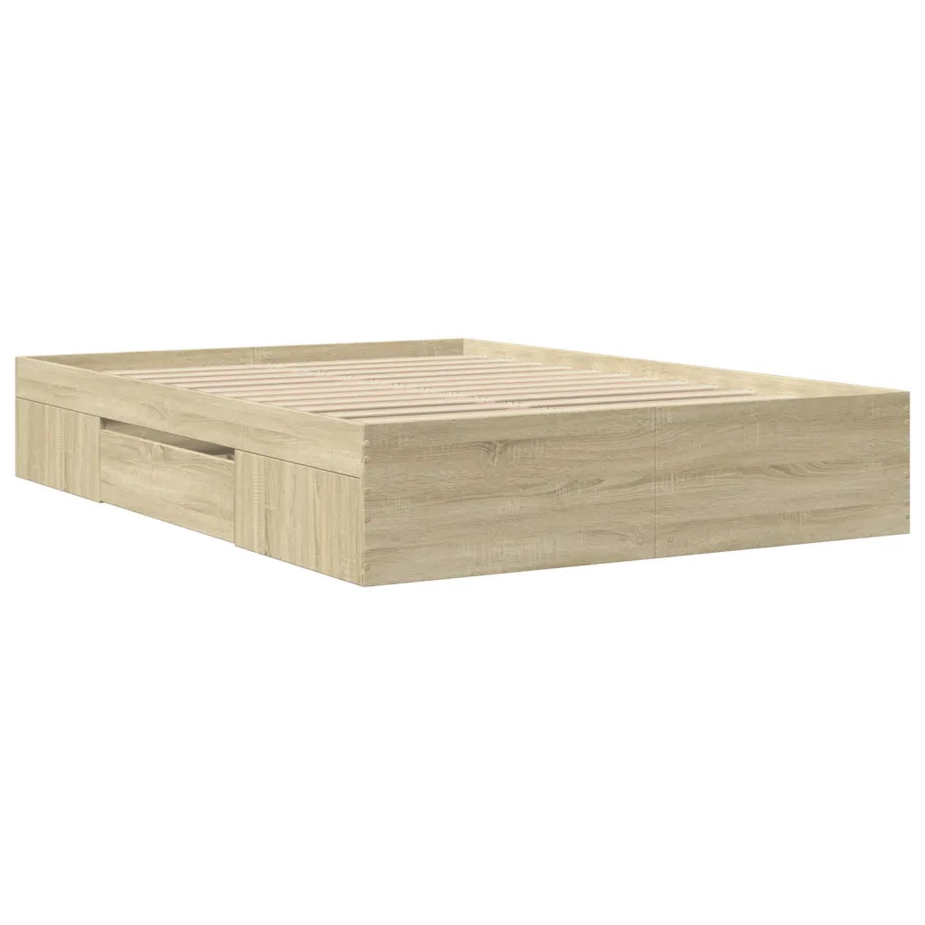 Giroletto-Struttura Letto Rovere Sonoma 135x190 cm in Legno Multistrato 410019
