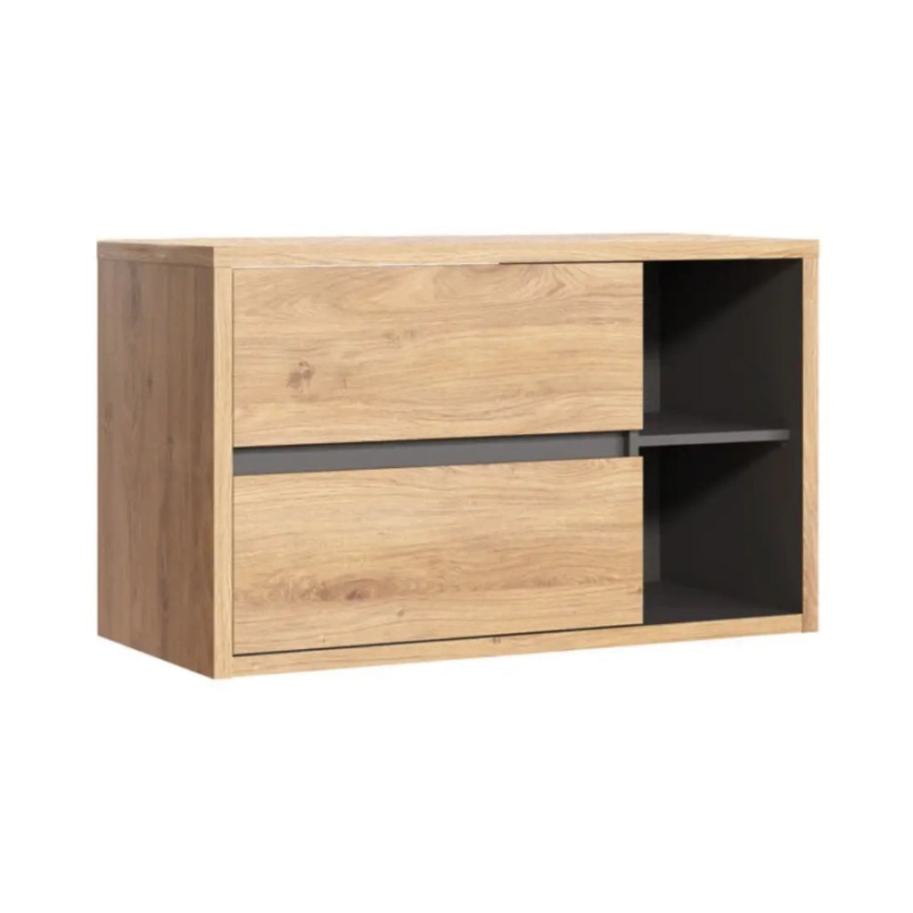 Set da bagno MATT: mobile sottolavabo 100cm + lavabo da appoggio nero