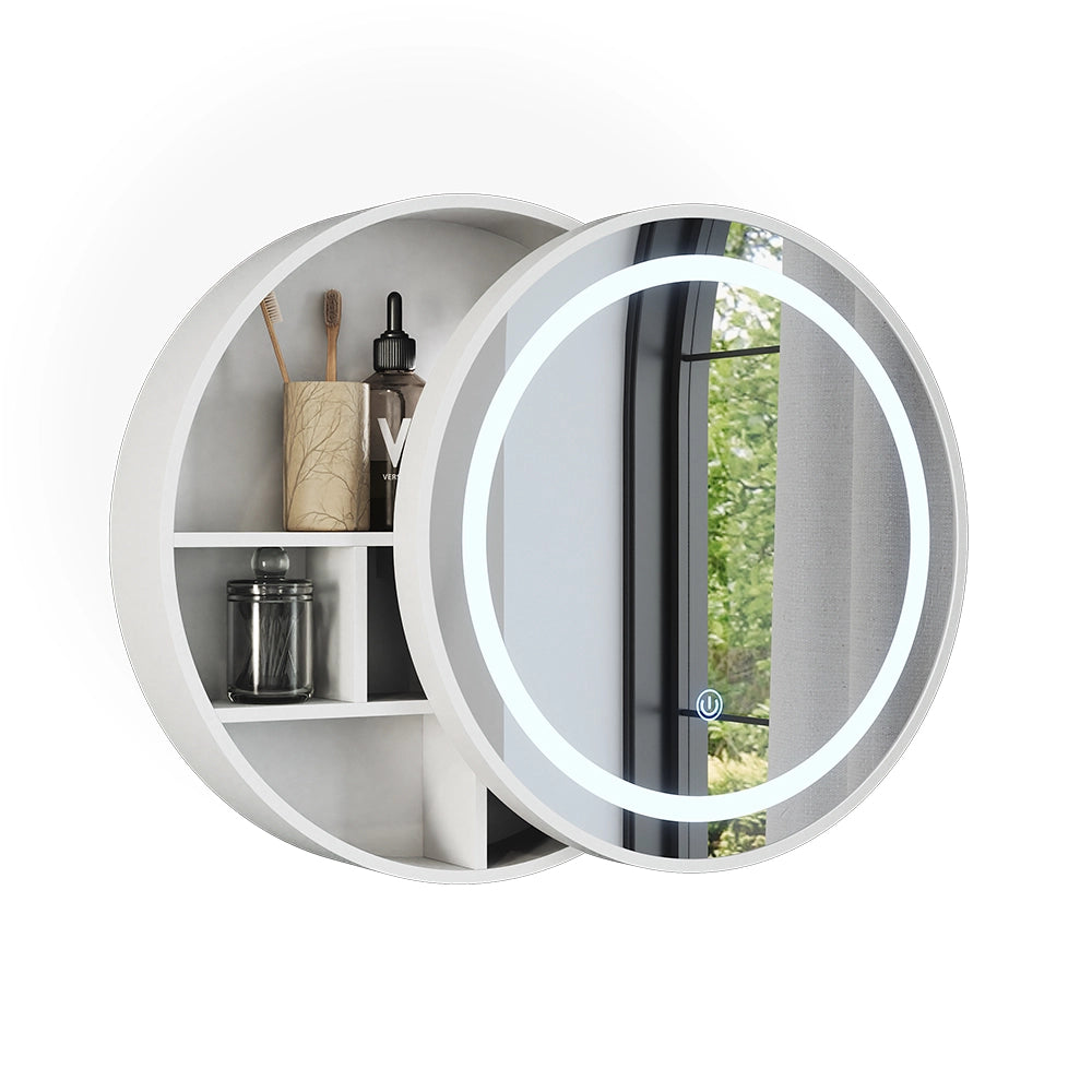 Vicco Specchio contenitore bagno Bianco 50 x 50 cm con 5 vani portaoggetti