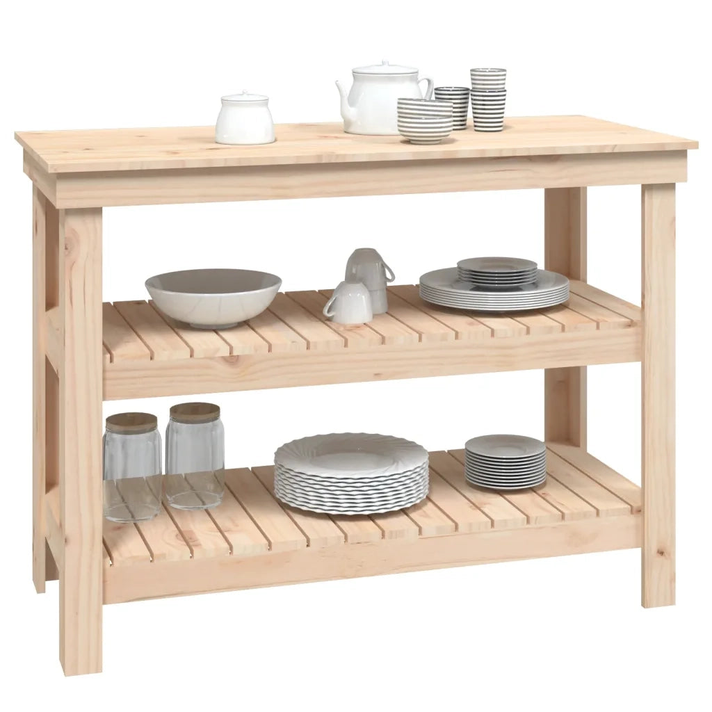 Banco da Lavoro 110,5x50x80 cm in Legno Massello di Pino cod mxl 16754