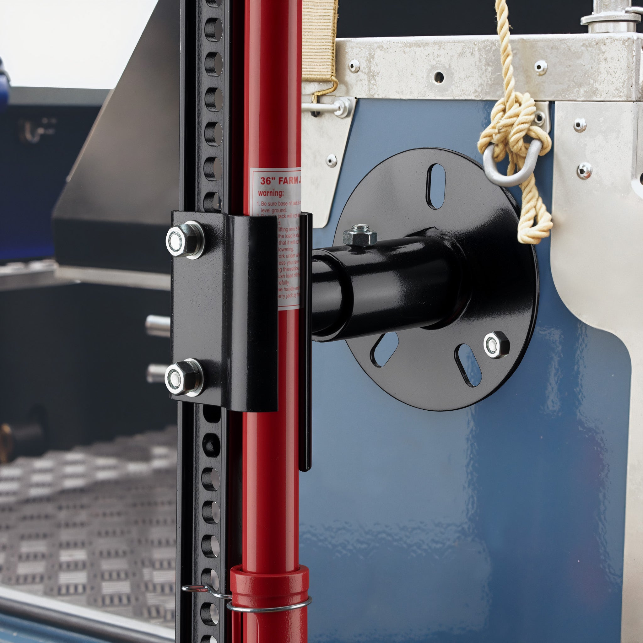 Supporto binda per ruota di scorta, supporto da fissare a ruota di scorta 5“-6,75”, alloggiamento farm jack in acciaio, porta martinetto