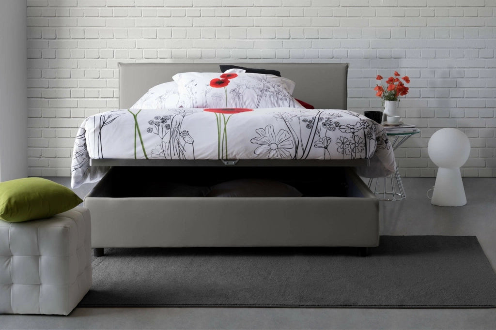 Letto Matrimoniale Ariadni, Letto Matrimoniale Materasso Incluso Made in Italy, Grigio