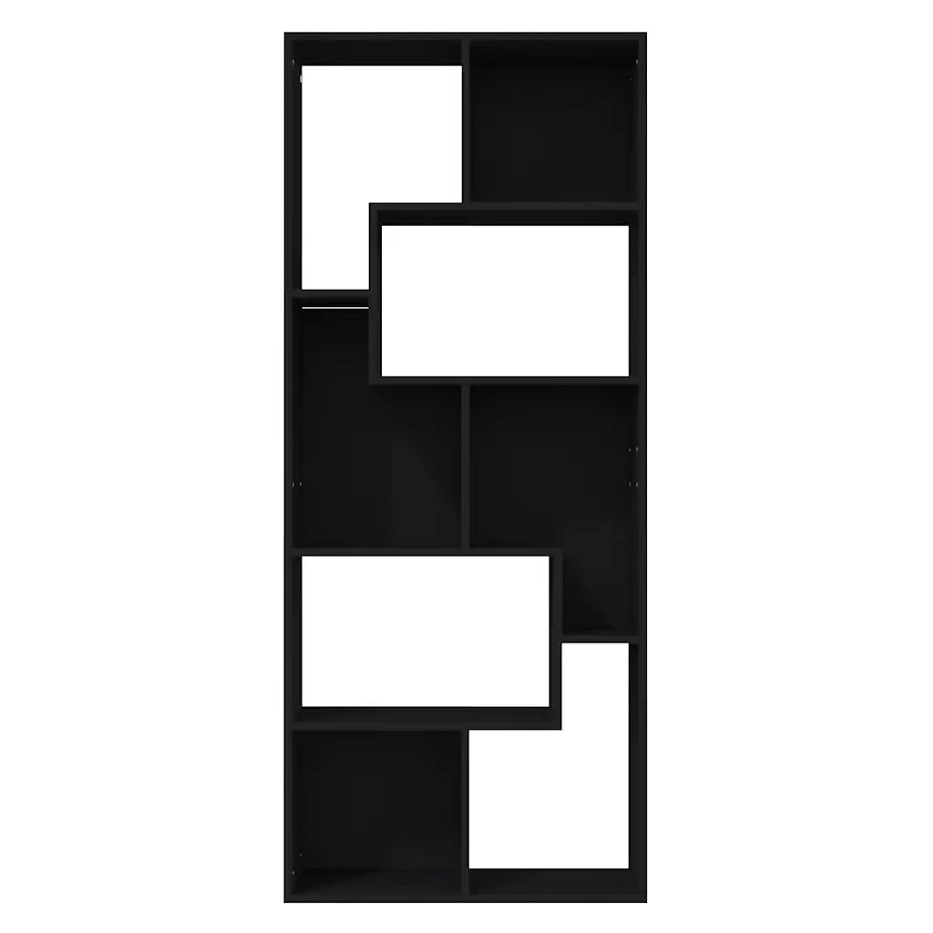 Libreria Nera 67x24x161 cm in Legno Multistrato 801878