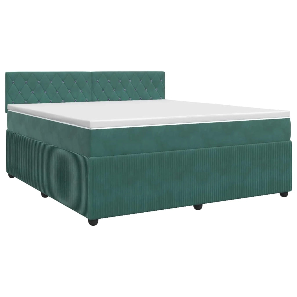 Letto box spring con materasso Verde Scuro 140 x 190 cm Velluto 3451670