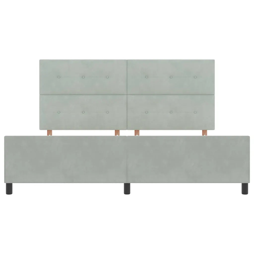 Letto a molle con testiera Grigio chiaro 200 x 200 cm Velluto 3344963