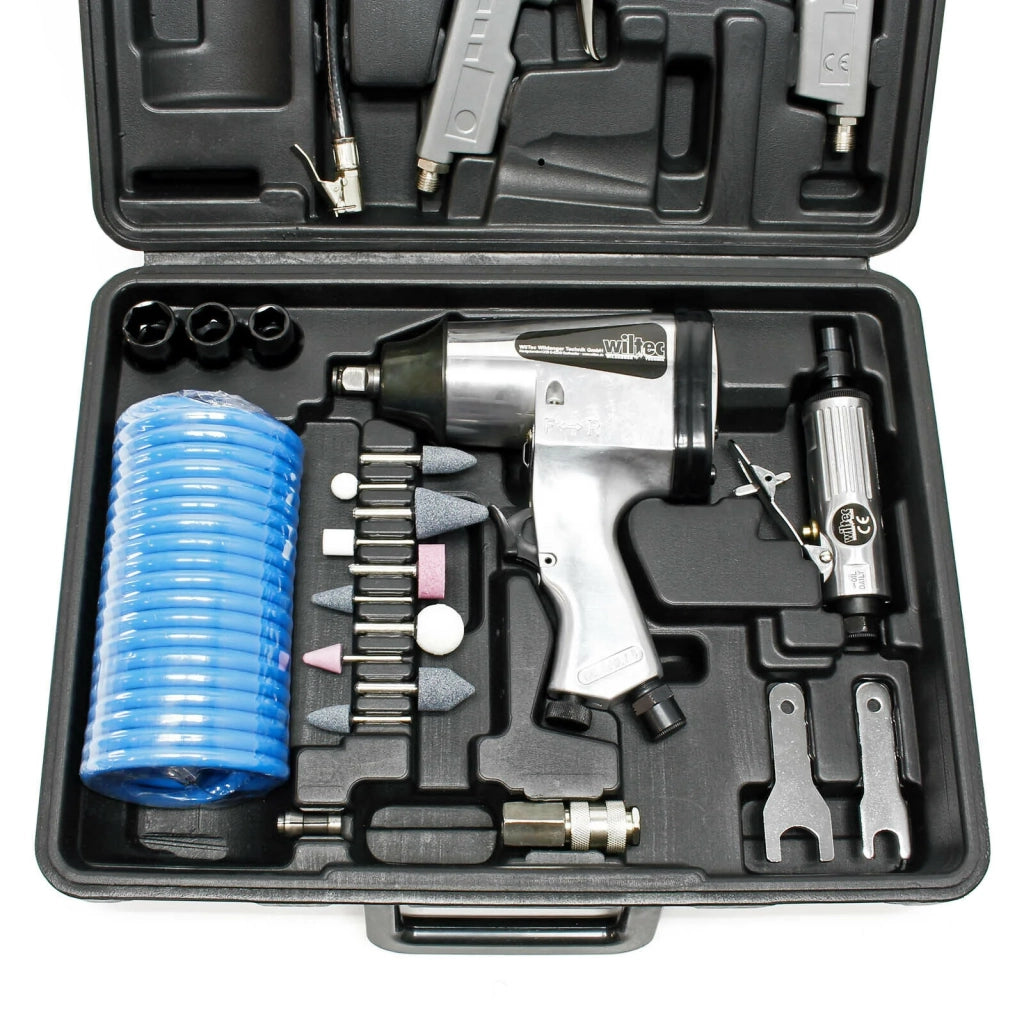 Set di utensili pneumatici da 71 pezzi tra cui chiave a percussione manometro e smerigliatrice 16_0002869