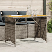 vidaXL Tavolo da Giardino Piano in Legno Grigio 110x68x70cm Polyrattan