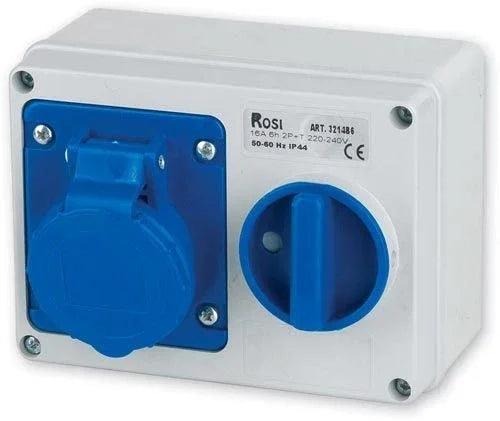 Presa Fissa Interbloccata Orizzontale Da Parete Con Fondo 50/60 Hz IP44 3P+E