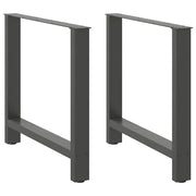Set di 2 gambe quadrate per tavolo da pranzo 70 x 72 cm con piedini regolabili stile moderno acciaio antracite 02_0057550