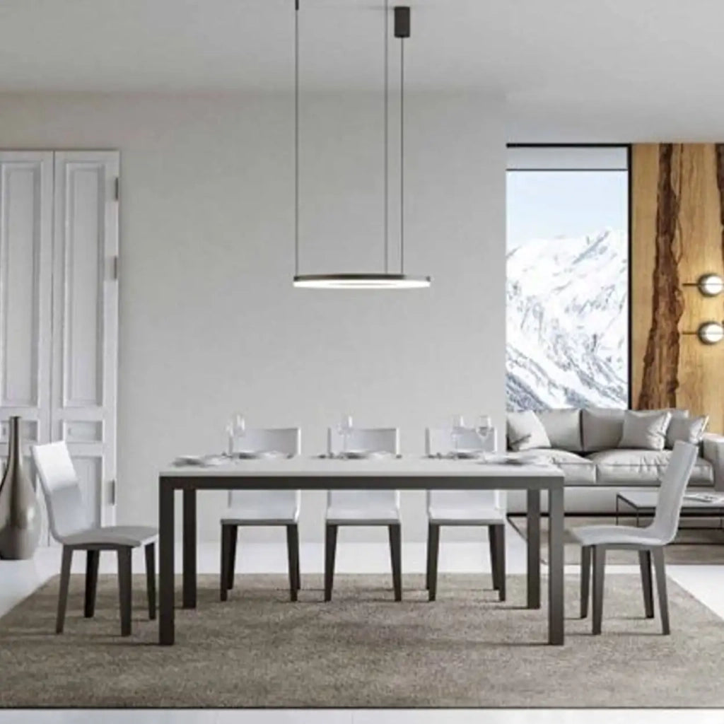 Tavolo allungabile 160/264x90 cm Everyday Evolution colore bianco frassino telaio e gambe antracite