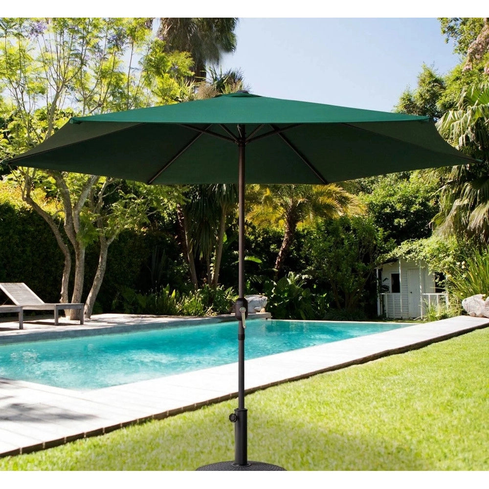 Trade Shop - Ombrellone Da Giardino Parasole Piscina Terrazza ø270x220cm Verde Manovella 017057 -
