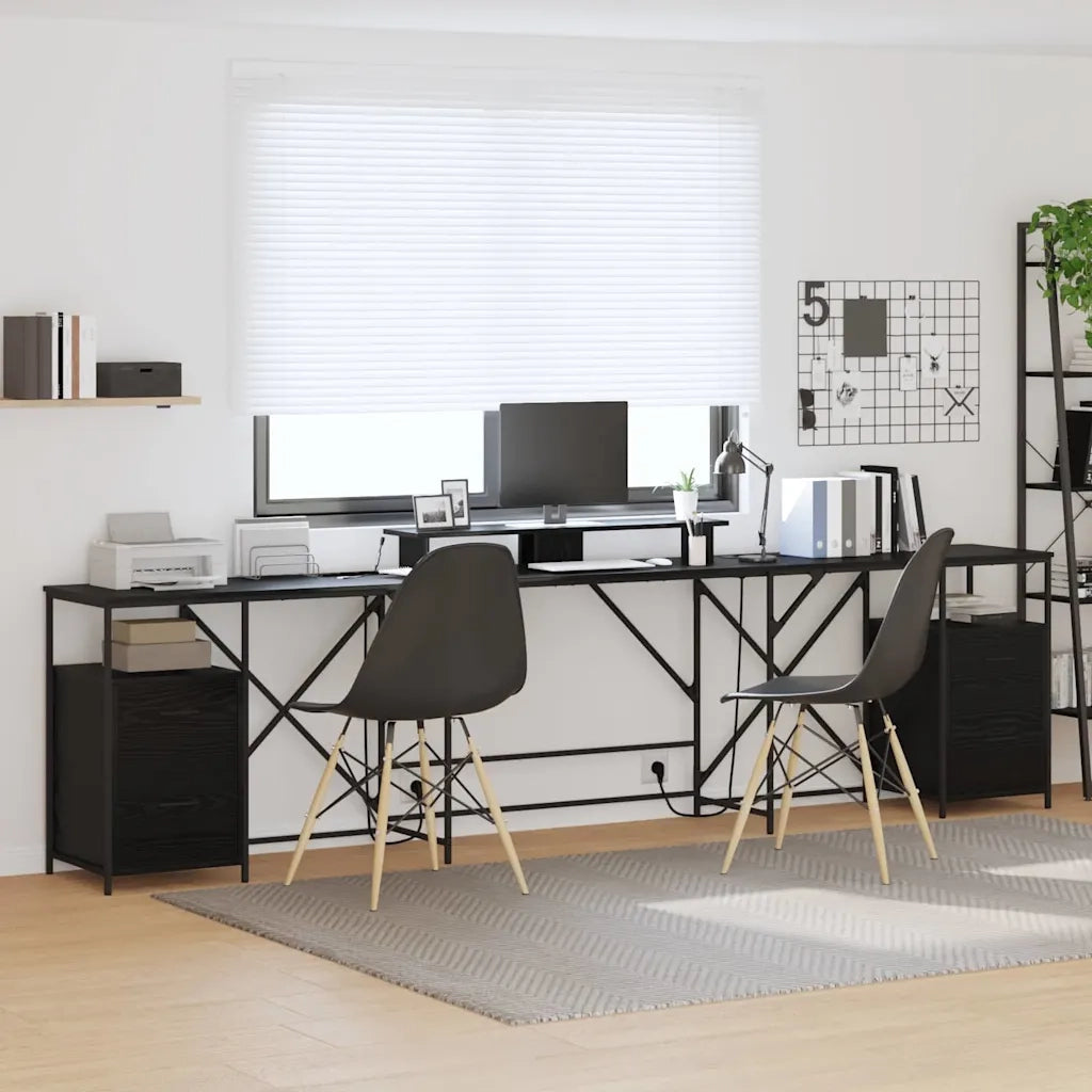 Scrivania | Tavolo da Ufficio Rovere Nero 182 x 101 x 87,5 cm Legno multistrato