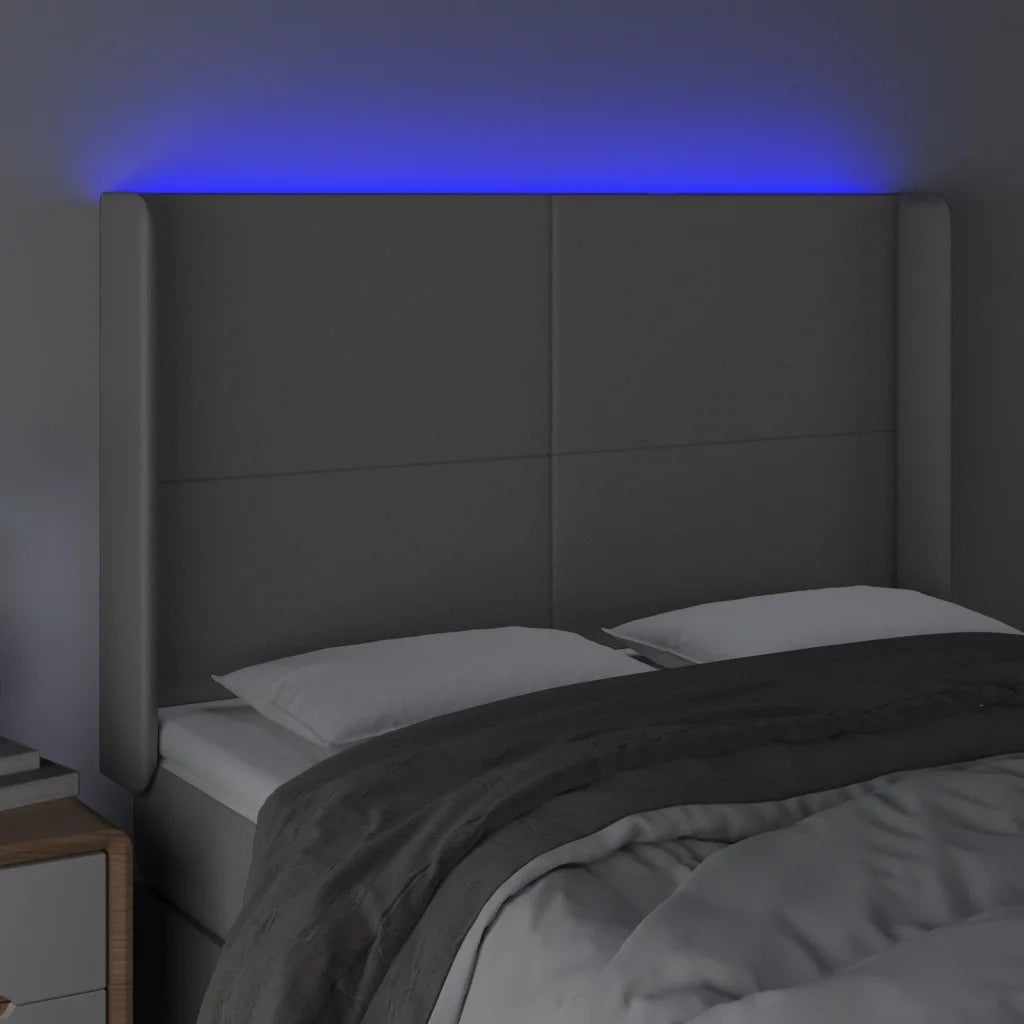 Testiera a LED Grigio 147x16x118/128cm in Similpelle 3123862