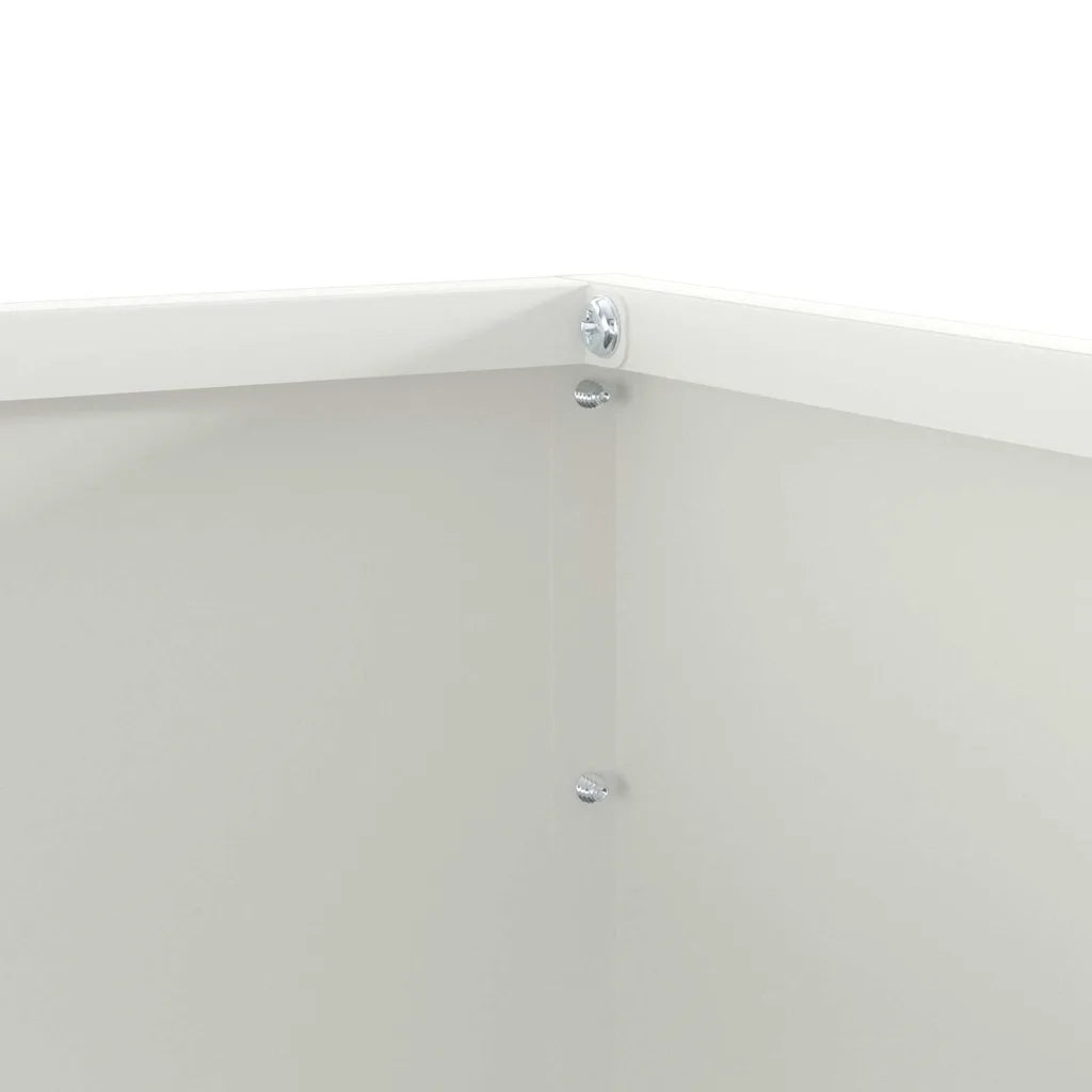 Bordura per Prato 6 pcs Bianco 50 x 50 x 13 cm Acciaio