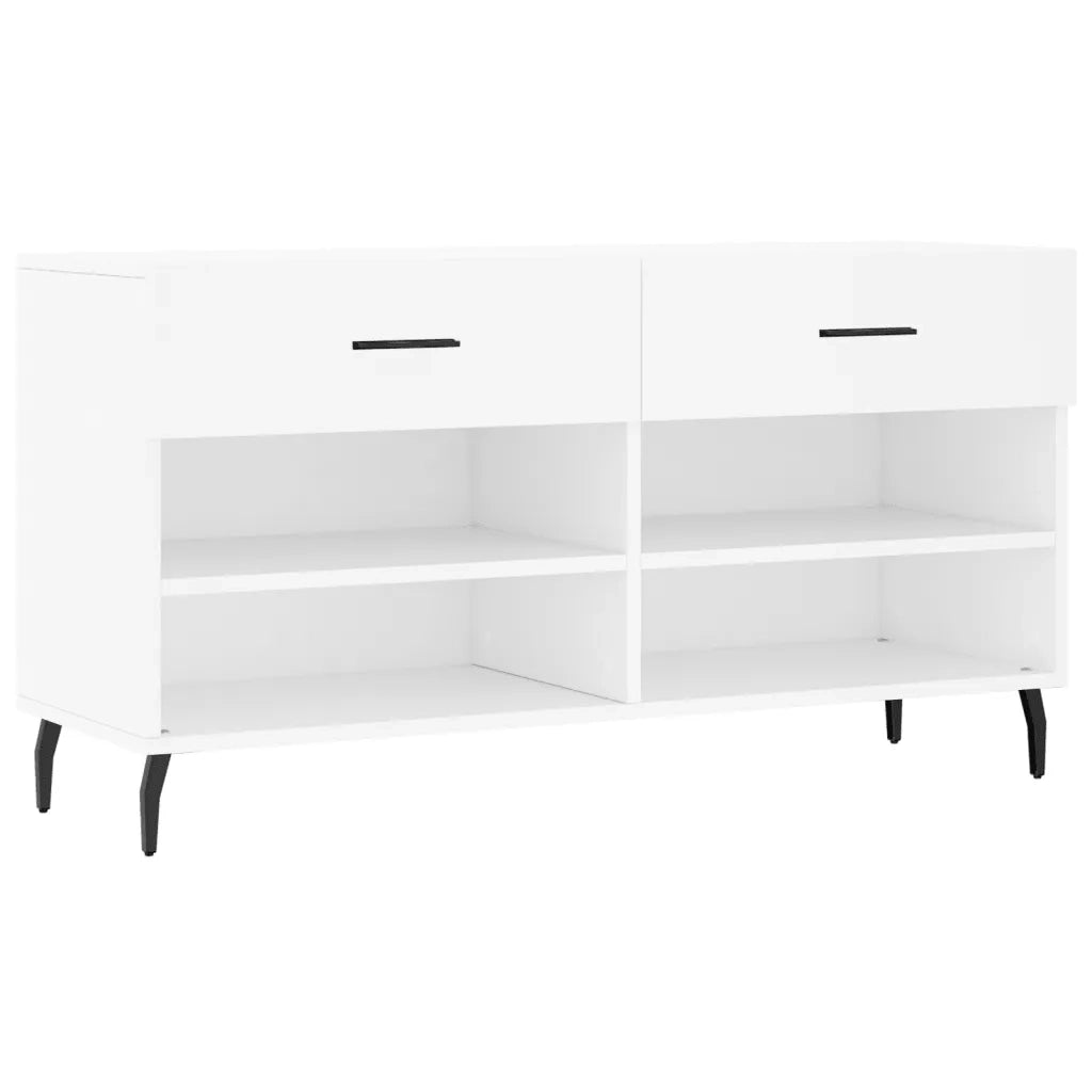 Panca Porta Scarpe-Sgabello-Panca Scarpiera Bianca 102x35x55 cm in Legno Multistrato 183300