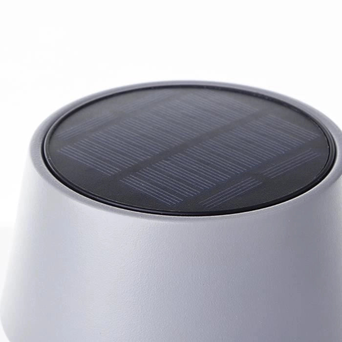 Lampada da tavolo per esterno - BRILLIANT - PICCO - LED e solare - Metallo e plastica - 5 W - Grigio satinato