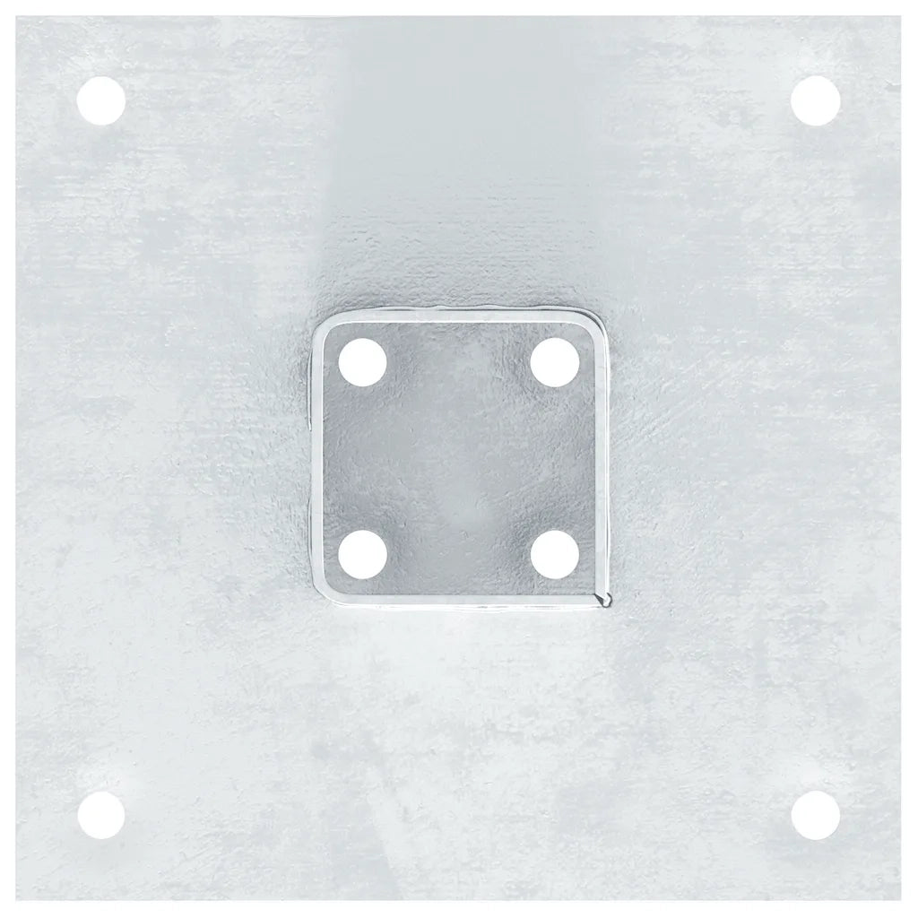 Basi per Pali Quadrate 12 pz Argento 51x51 mm Acciaio Zincato CFW5587598