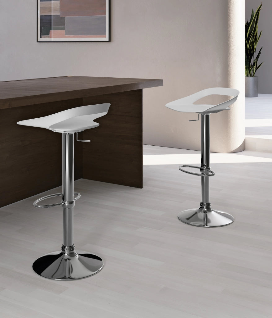 Glen - Sgabello in polipropilene bianco - Set da 2 pz
