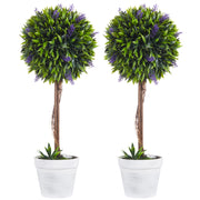 Pianta di lavanda artificiale, set da 2, piante artificiali, pianta da interno in vaso da 60 cm, albero artificiale con muschio artificiale per uso