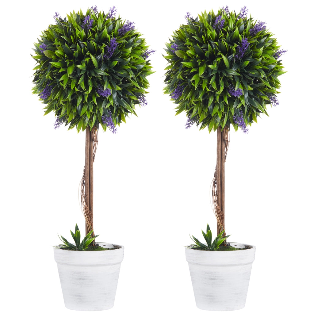 Pianta di lavanda artificiale, set da 2, piante artificiali, pianta da interno in vaso da 60 cm, albero artificiale con muschio artificiale per uso