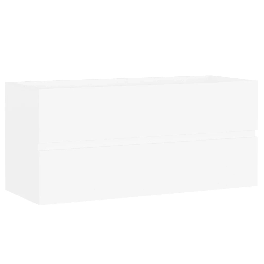 Mobiletto lavabo moderno per bagno 100 x 38,5 x 45 cm legno composito bianco 02_0047823