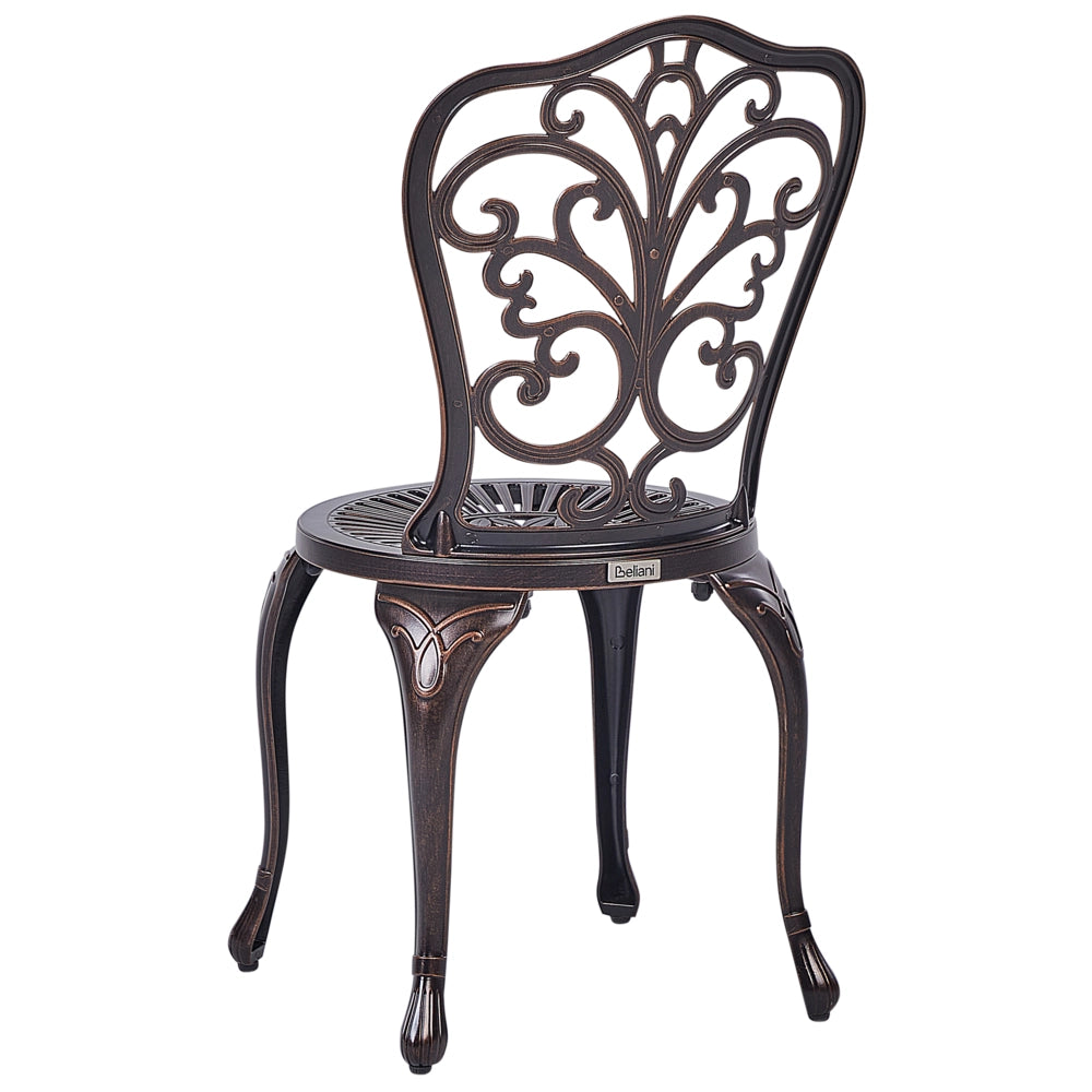 Set da giardino Bistro Tavolo e sedie in metallo marrone in stile vintage per esterni