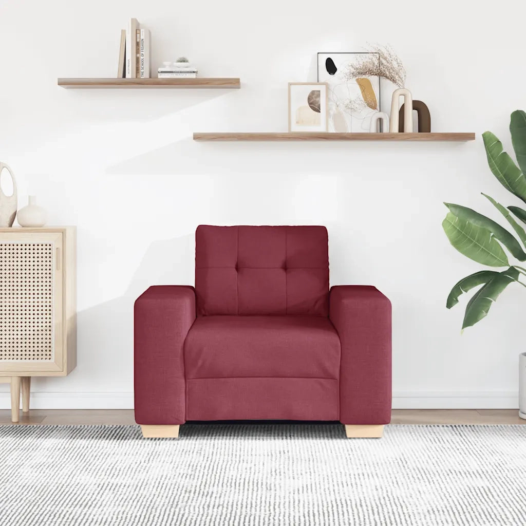 vidaXL Poltrona Rosso Vino 60 cm in Tessuto