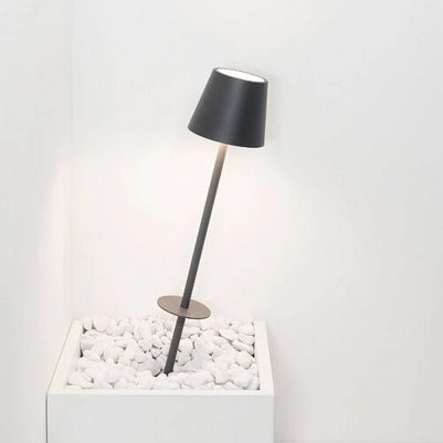 Zafferano Lampada con picchetto Poldina Pro Grigio Scuro, Portatile, Ricaricabile, Dimmerabile, Controllo Touch, Alta Protezione, Altezza Modulabile