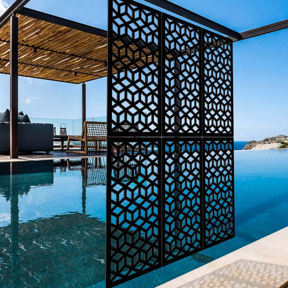 CUBO - Pannello in PVC traforato - Parasole Colore: nero, Misura: 50x150 cm