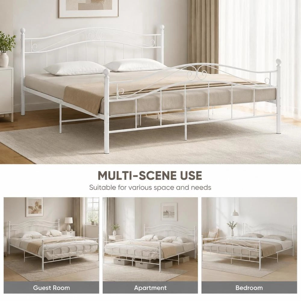 White Metal Bed 180x200 Cm