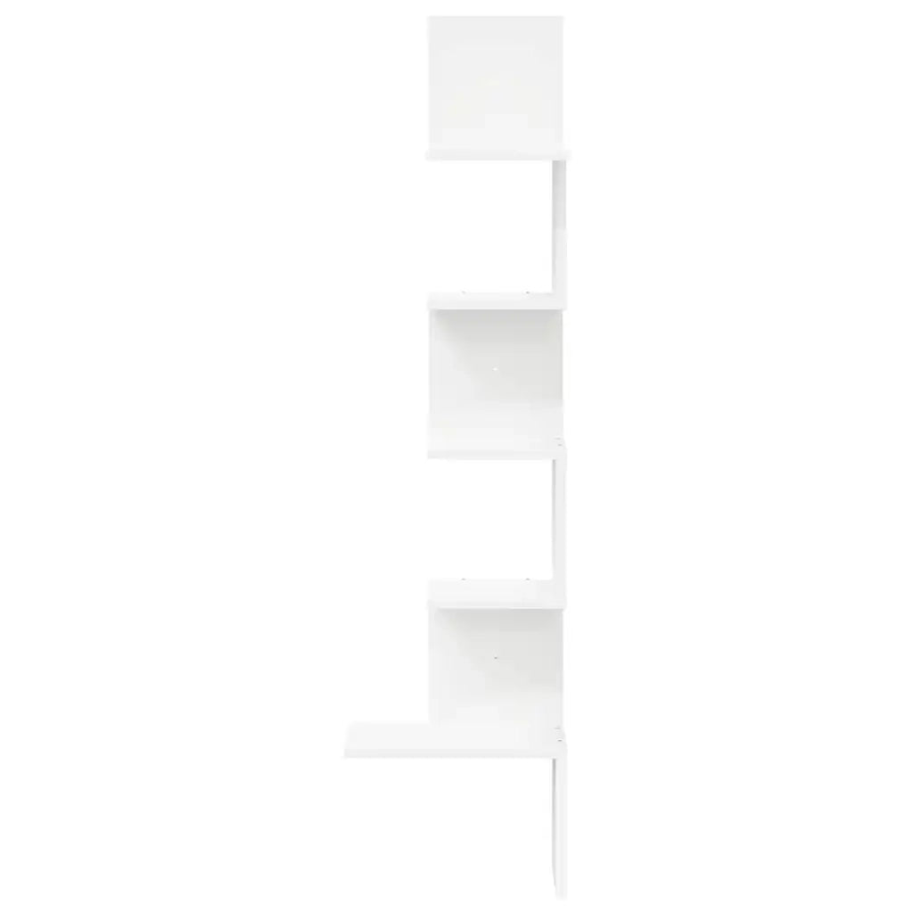 Scaffale Angolare Muro Bianco 32x32x127,5 cm Legno Multistrato