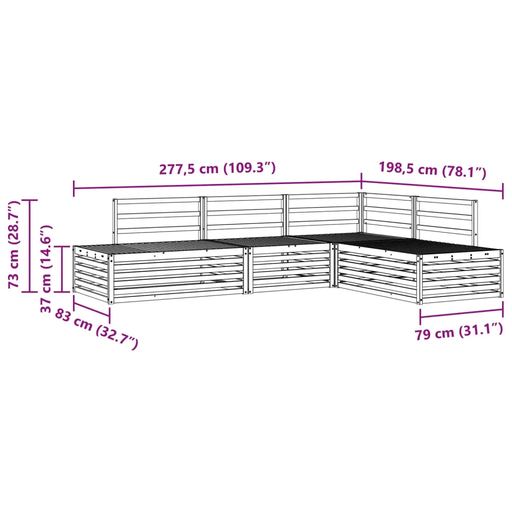 Set divani 5 Pezzo 277,5 x 198,5 x 73 cm