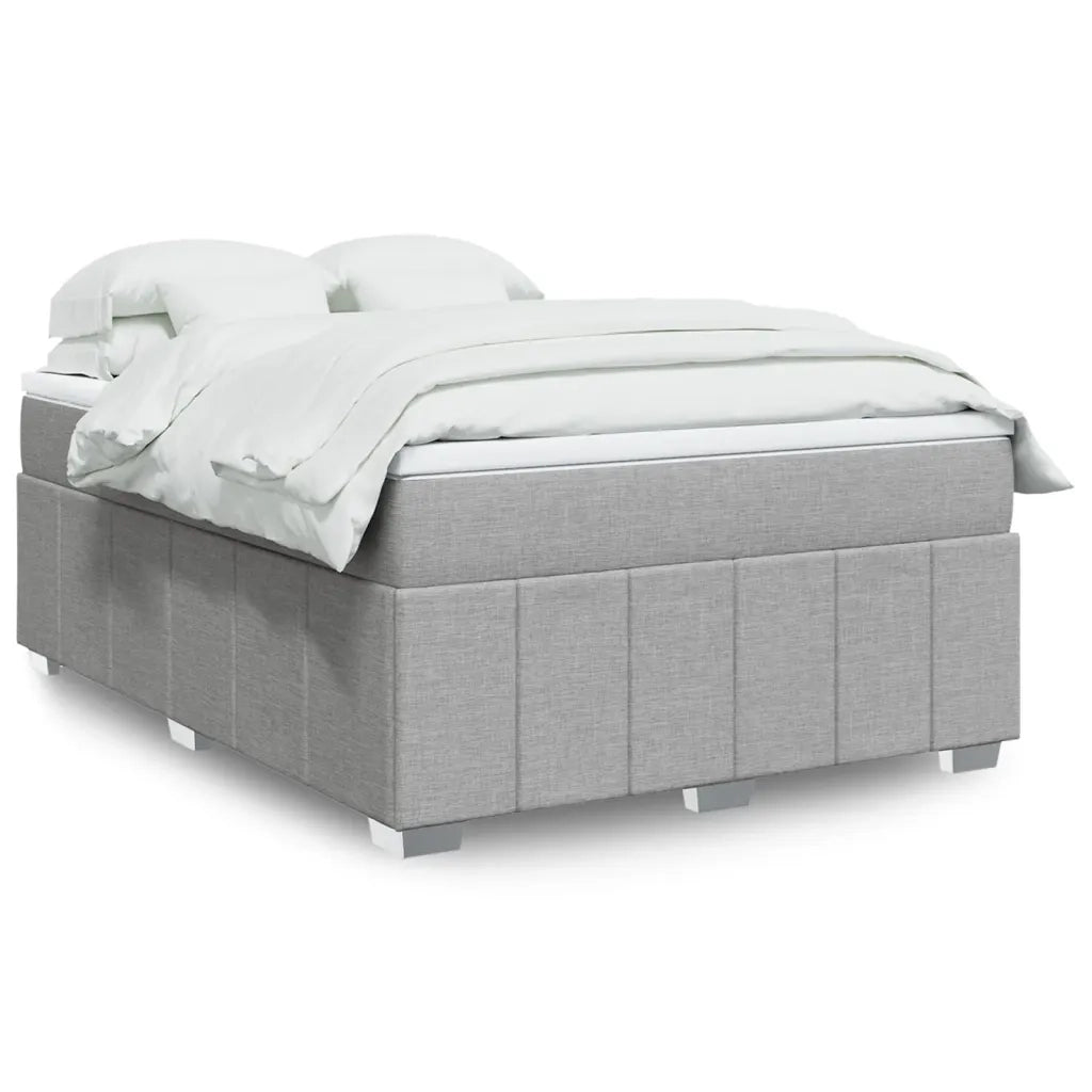 vidaXL Giroletto a Molle con Materasso Grigio Chiaro 140x190cm Tessuto