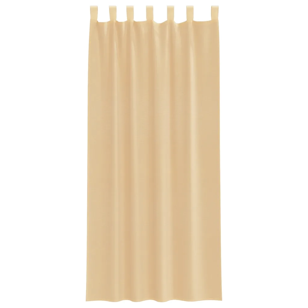 Tende in Voile con Passanti 2 pz Sabbia 140x245 cm 4102309