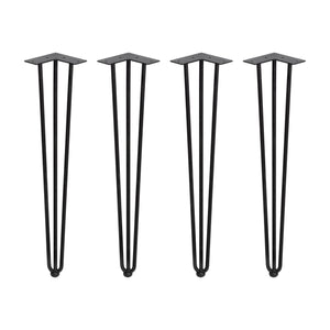 Set di Gambe Hairpin di 3 Bastoncini per Tavolo H710 Verniciato Nero Acciaio Emuca
