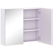 Armadietto da bagno con specchio e ripiano regolabile ¨C zephmum ¨C 70x60 cm bianco
